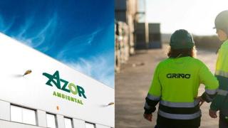 Fachaza de Azor Ambiental y operarios del Grupo Griñó