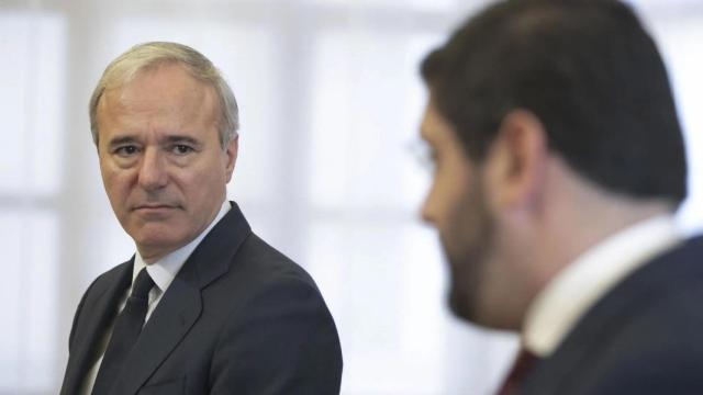 Jorge Azcón, presidente de Aragón, en una comparecencia pública