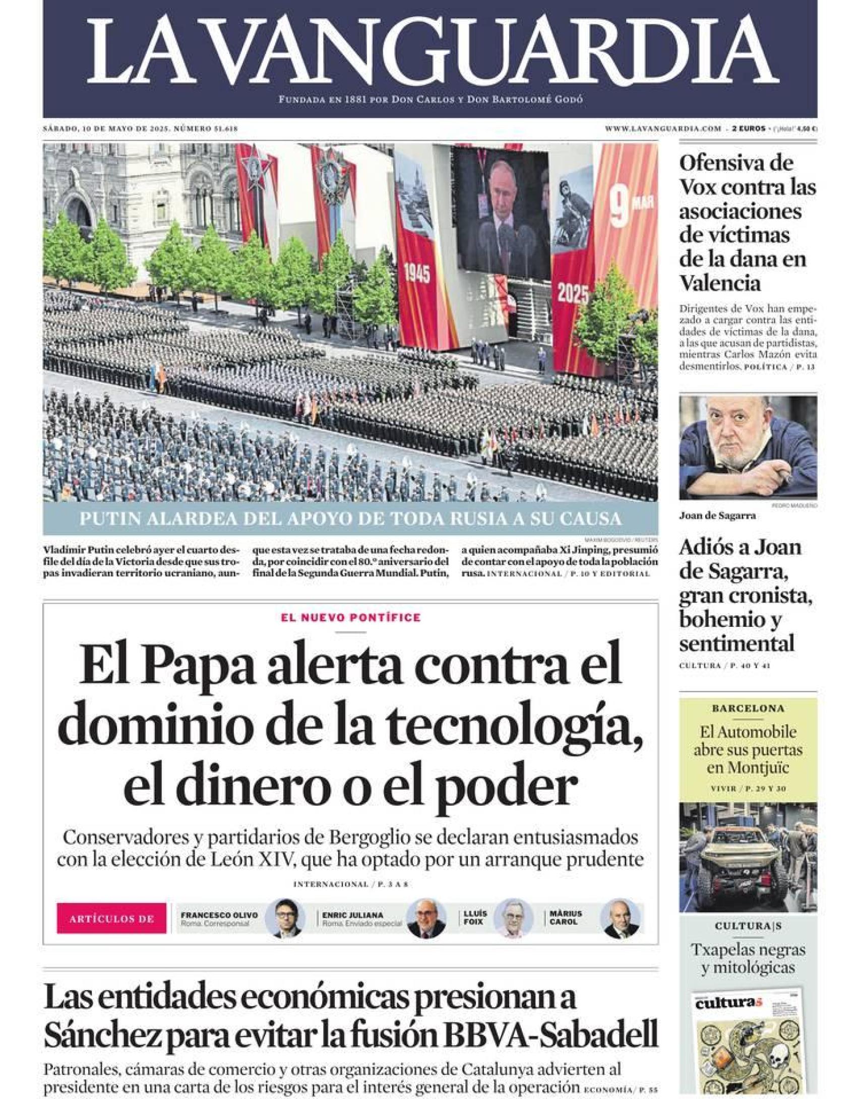 Portada de La Vanguardia