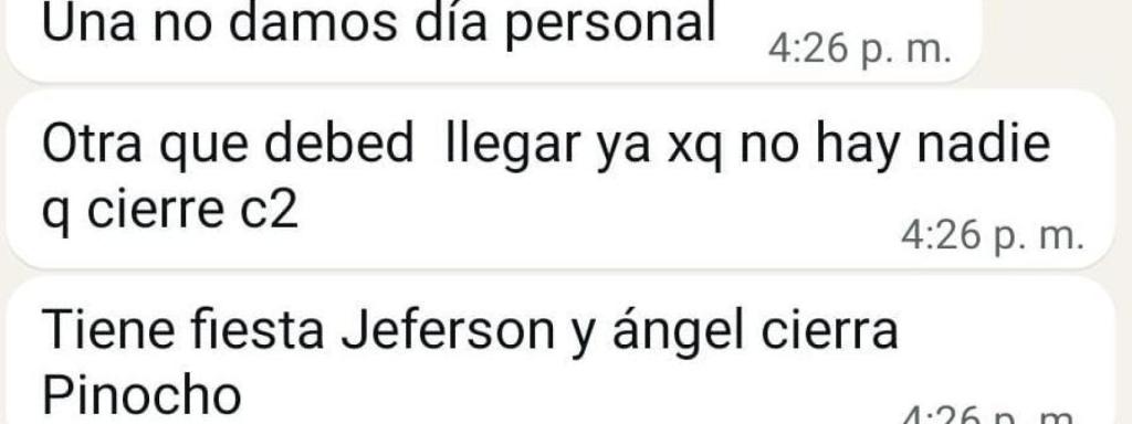 Los mensajes en el grupo de trabajo de Mardochee