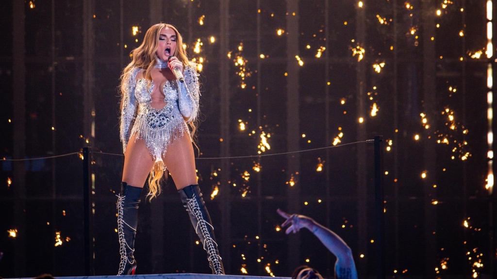 Melody, durante el ensayo de Eurovisión