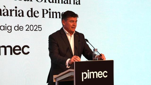 El presidente de Pimec, Antoni Cañete, en rueda de prensa