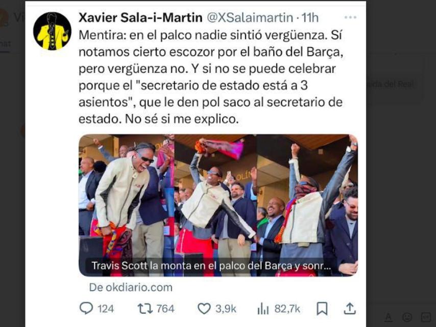 Tuit de Xavier Sala-i-Martín