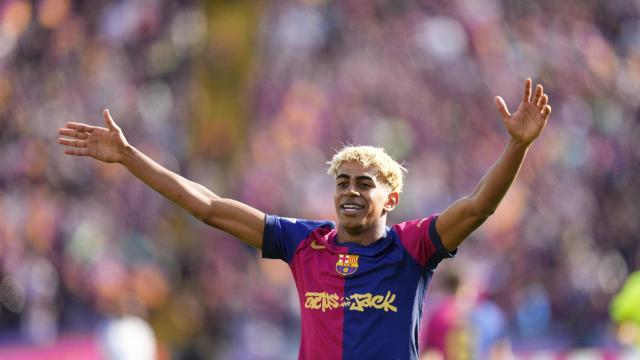 Lamine Yamal celebra su gol y la victoria del Barça en el clásico de Montjuïc contra el Real Madrid