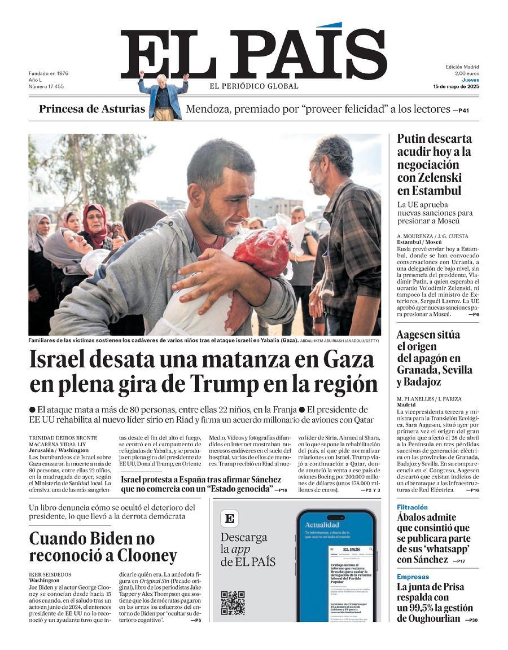 Portada de El País