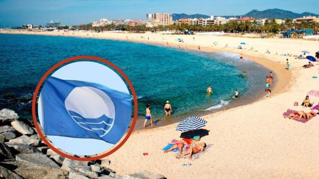 Fotomontaje Playa del Callao y Bandera Azul