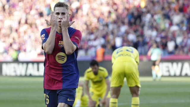 La celebración de Fermín López tras marcar al Villarreal