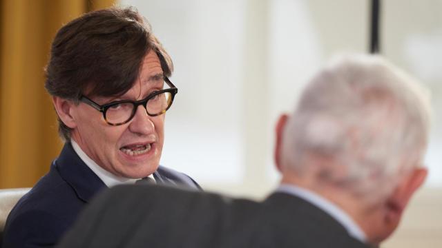 Salvador Illa, presidente catalán, en un viaje institucional a Pamplona