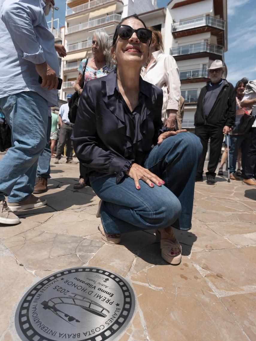 Emma Vilarasau en el Paseo de la Fama de Blanes