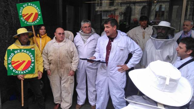 Josep Maria Claria, en una concentración de Unió de Pagesos