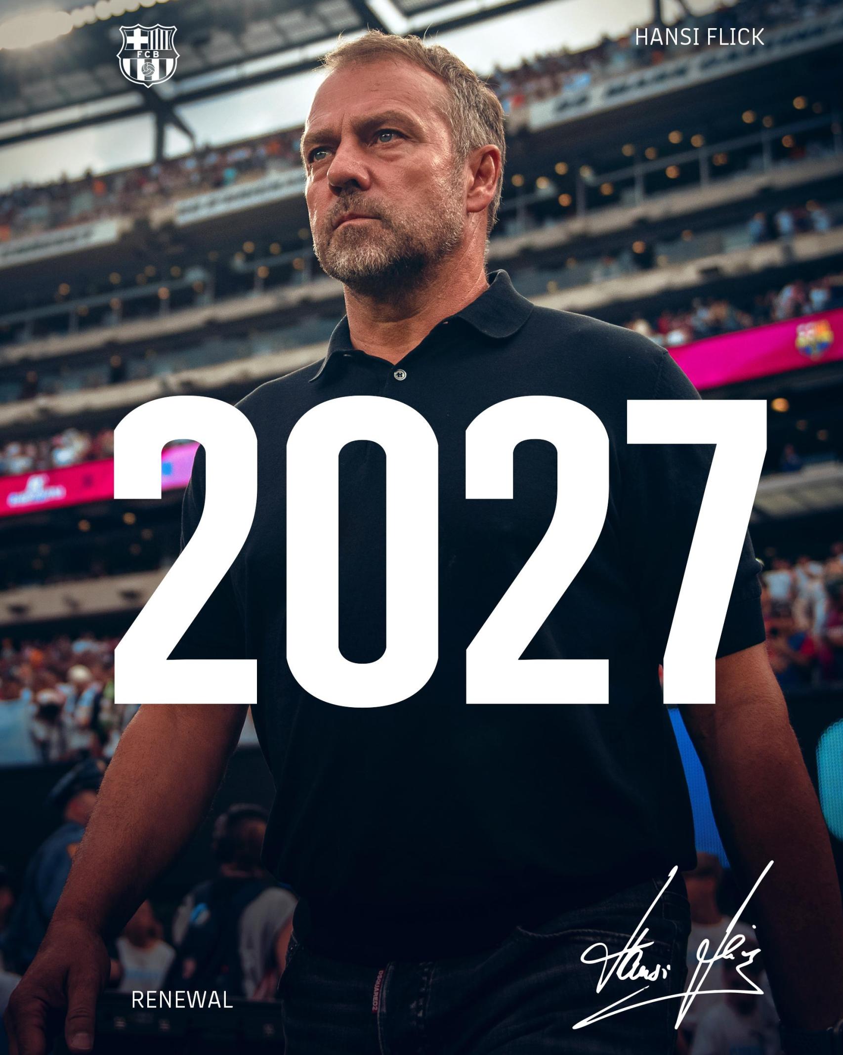 El Barça anuncia la renovación de Hansi Flick hasta 2027