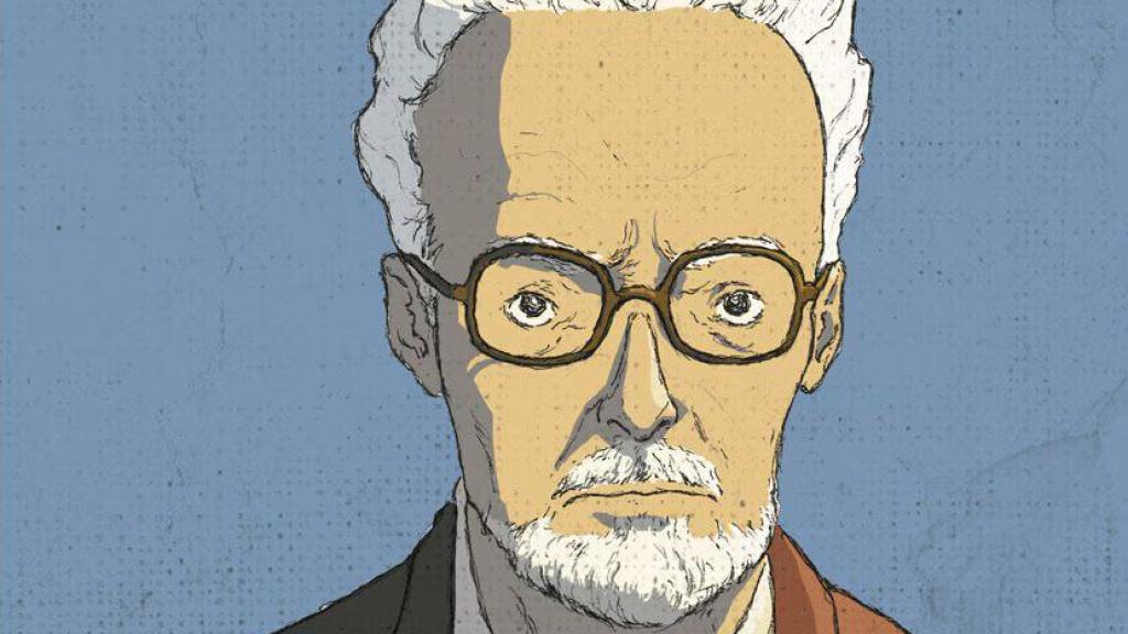 Imagen de Primo Levi, en la portada de Matteo Mastragostino