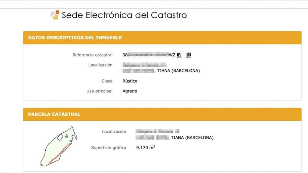 La mansión de José Elías está en un terreno catalogado como rústico destinado a uso agrario
