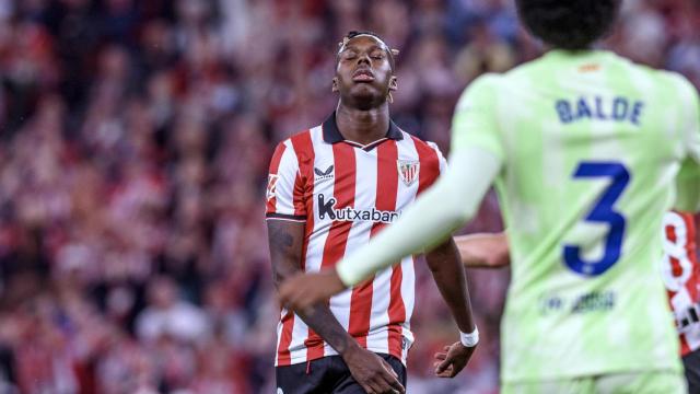 La frustración de Nico Williams tras una ocasión fallada durante el Athletic-Barça