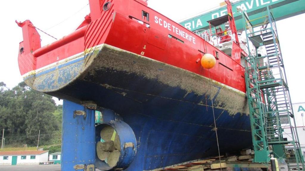 El buque Garcia del Cid, en el momento del desguace