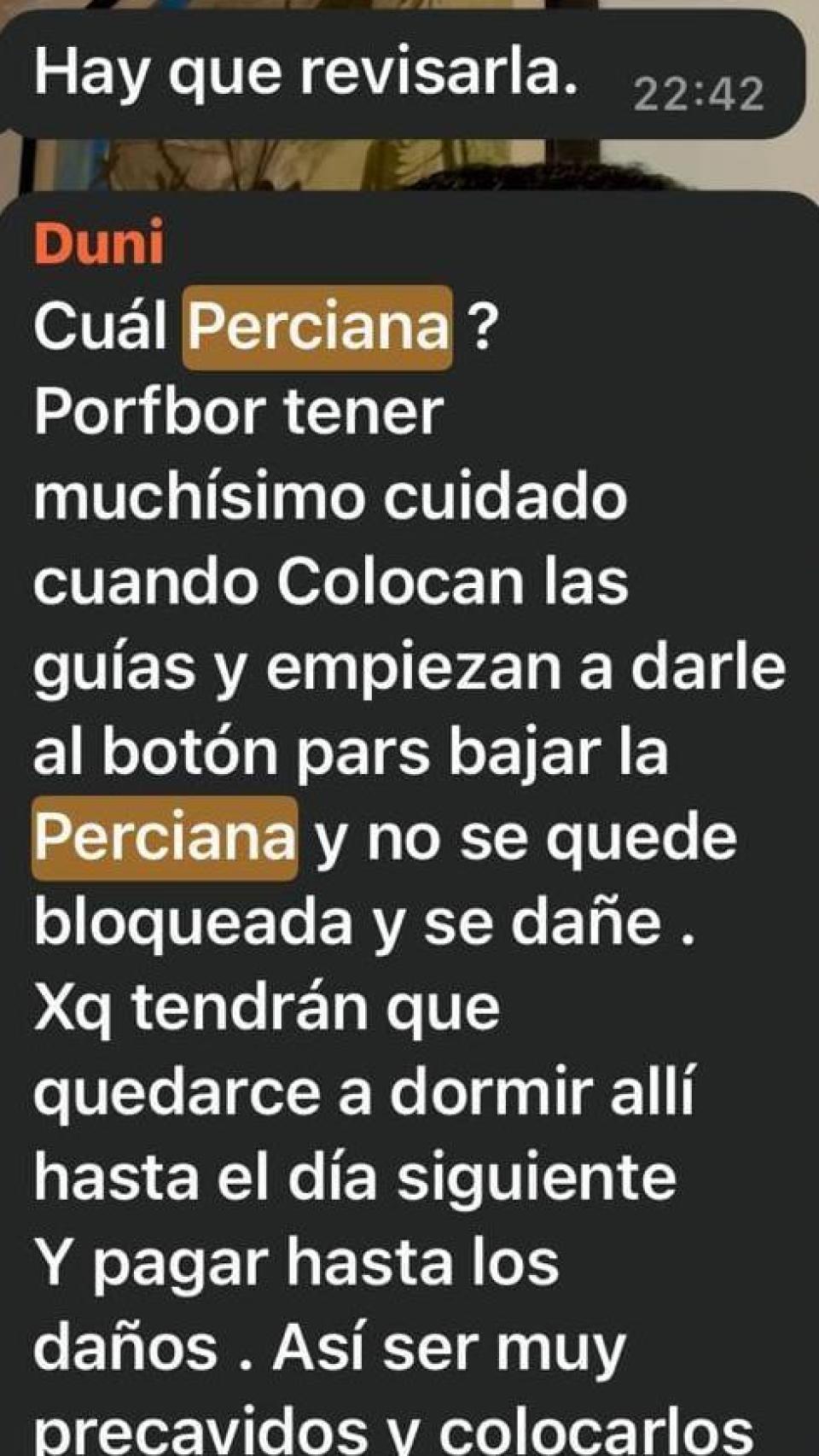 Uno de los mensajes internos de la batalla en La Boquería