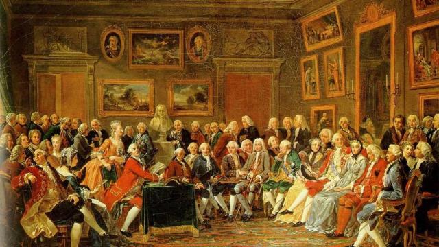 'Una reunión en casa de Mme. Geoffrin en 1755', por Lemonnier.