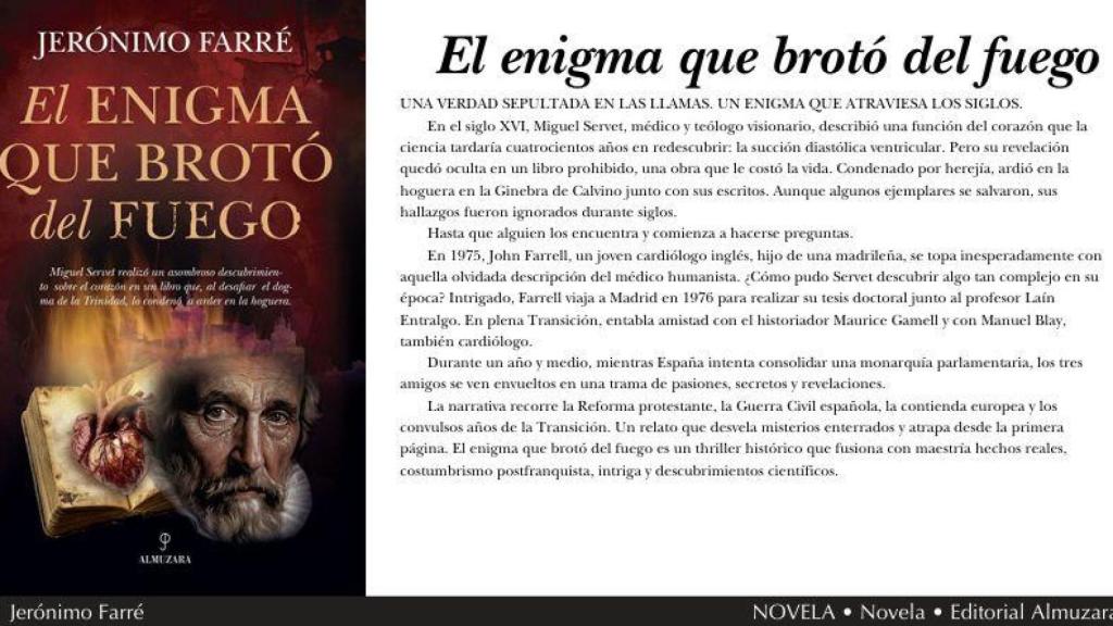 Libro 'El enigma que brotó del fuego', de Jerónimo Farré