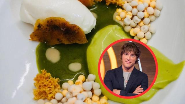 Fotomontaje de un plato del Disfrutar y Jordi Cruz