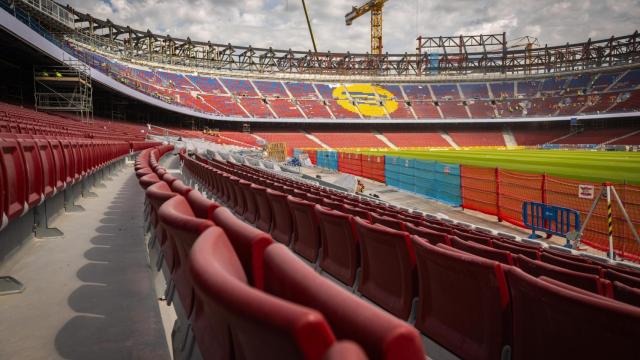 Primeras filas del nuevo Camp Nou en obras