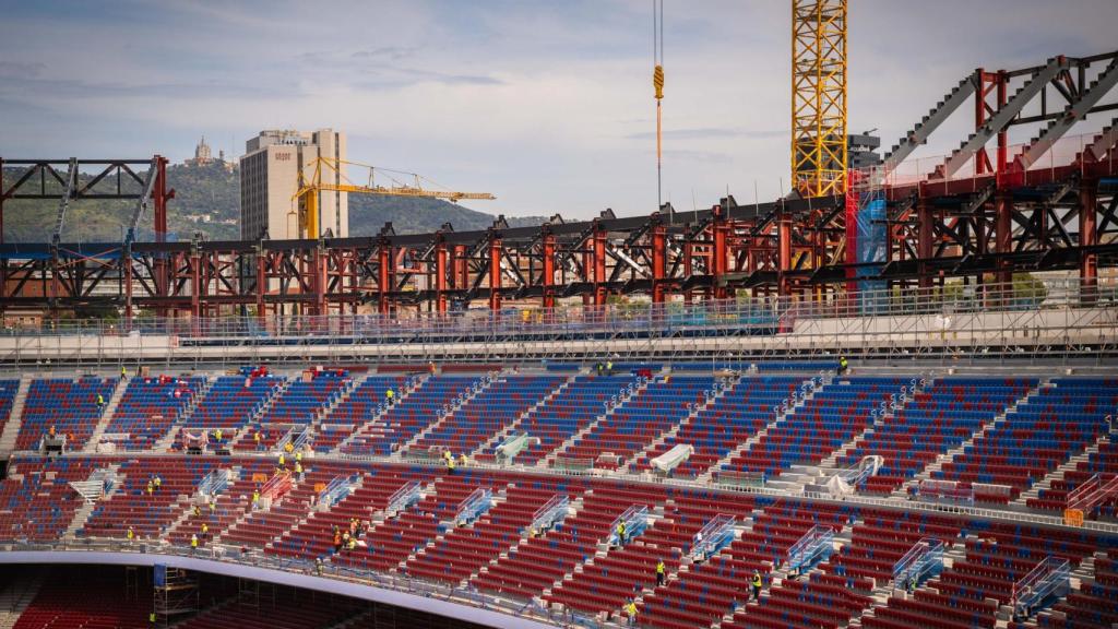 Segunda gradería del nuevo Camp Nou en obras