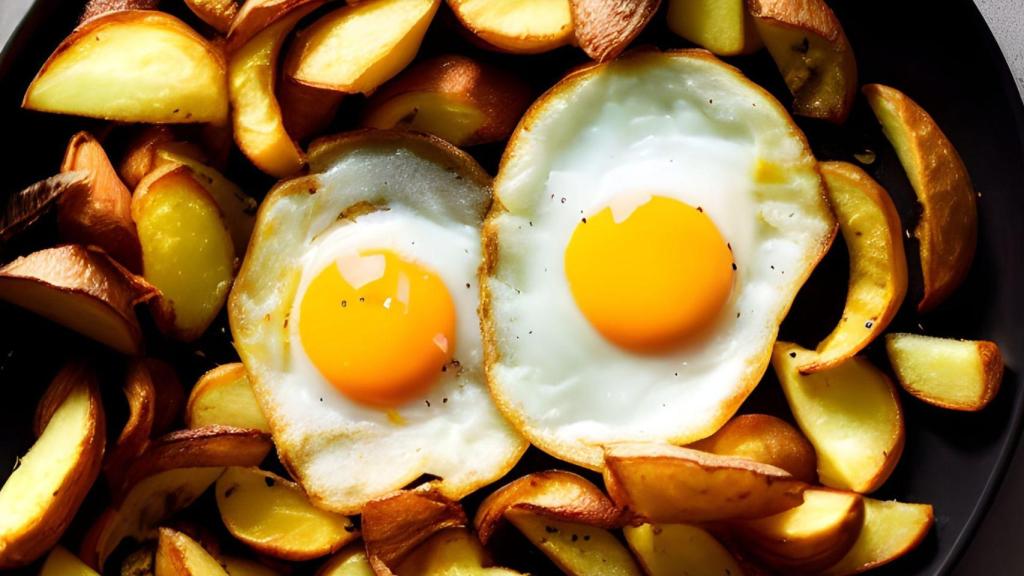 Huevos fritos con patatas