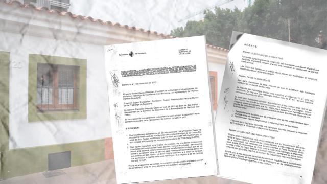 Dos páignas del acuerdo de realojo de los habitantes de las 'casas baratas' del Bon Pastor de Barcelona