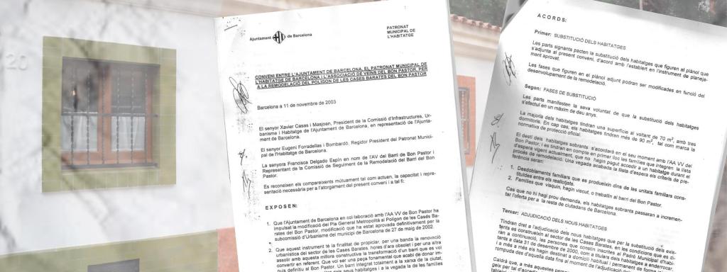 Dos páginas del acuerdo de realojo de los habitantes de las 'casas baratas' del Bon Pastor de Barcelona