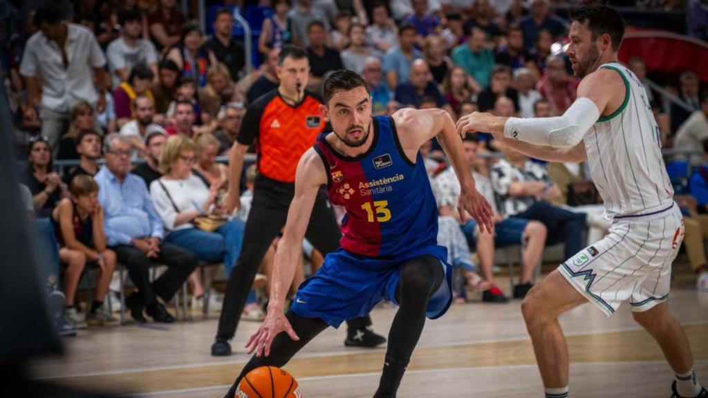 Tomas Satoransky, en el Barça de basket-Unicaja de Liga ACB