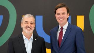 Jaume Collboni y el alcalde de Gant, Mathias De Clercq