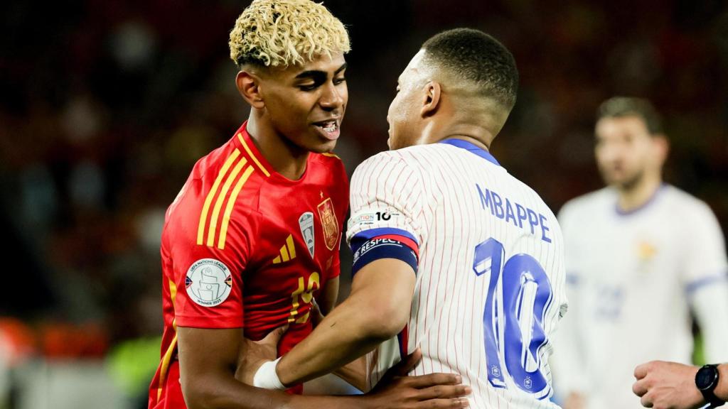 Lamine Yamal y Kylian Mbappé, en el España-Francia de la Nations League