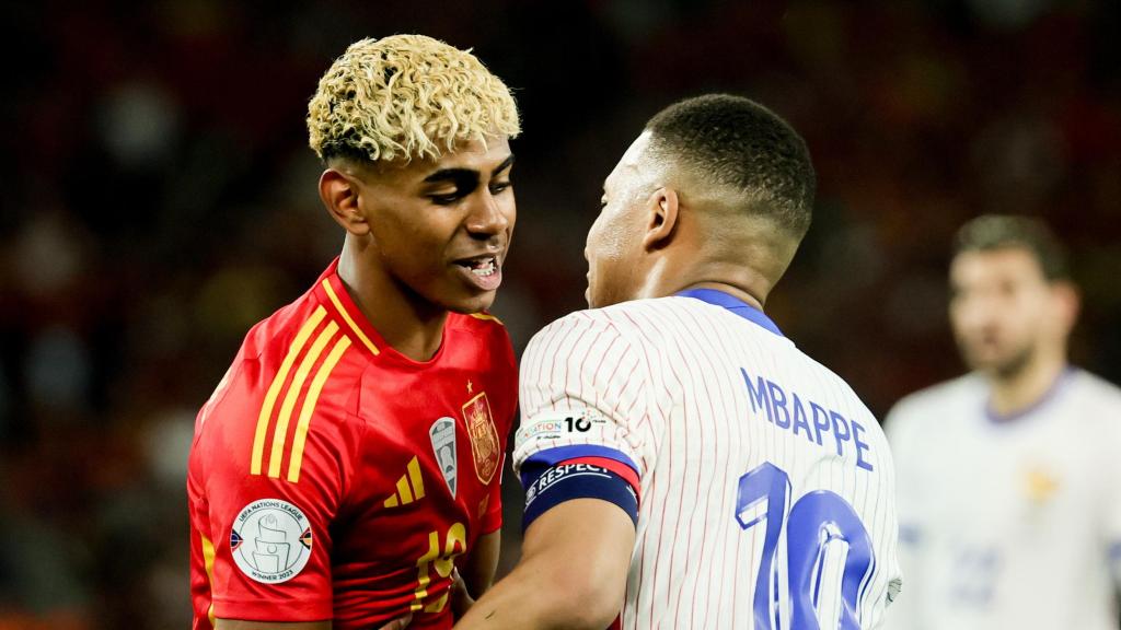 Lamine Yamal y Kylian Mbappé, en el España-Francia de la Nations League