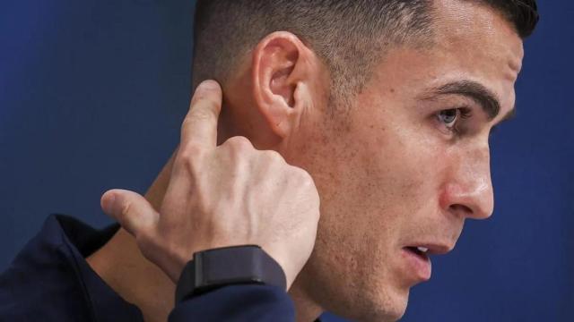 Cristiano Ronaldo en una rueda de prensa
