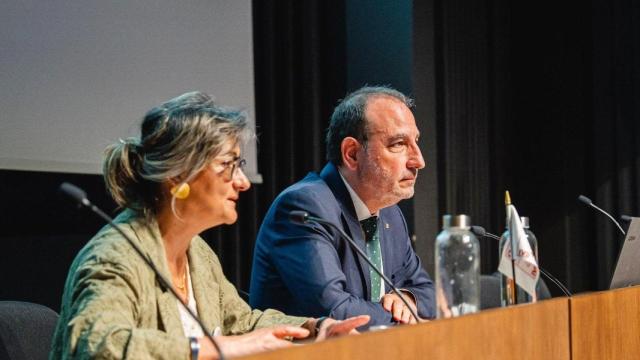 El 'conseller' de Justicia y Calidad Democrática, Ramon Espadaler, durante la clausura del VIII Congrés de Jutges i Jutgesses de Pau de l'Associació Catalana en Pro de la Justícia (ACPJ)