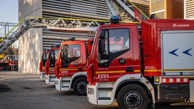 Varios camiones de Bombers de la Generalitat
