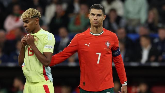 Lamine Yamal y Cristiano Ronaldo, en la final de la Nations League