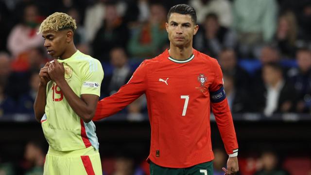 Lamine Yamal y Cristiano Ronaldo, en la final de la Nations League
