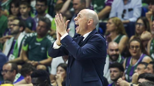 Joan Peñarroya, en el Unicaja-Barça de basket de Liga ACB
