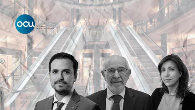 El exministro Alberto Garzón; Miguel Ángel Feito e Ileana Izverniceanu