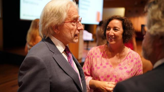 El presidente de Foment, Josep Sánchez Llibre, junto a la 'consellera' de Economía, Alícia Romero, en la Noche de las Infraestructuras, celebrada en la sede de la patronal catalana en Barcelona