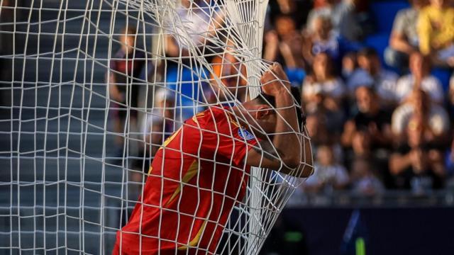 Marc Pubill, durante el partido de España sub-21 contra Eslovaquia en el Europeo