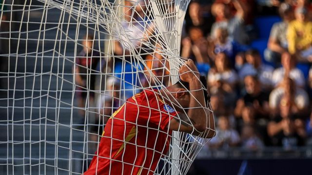 Marc Pubill, durante el partido de España sub-21 contra Eslovaquia en el Europeo