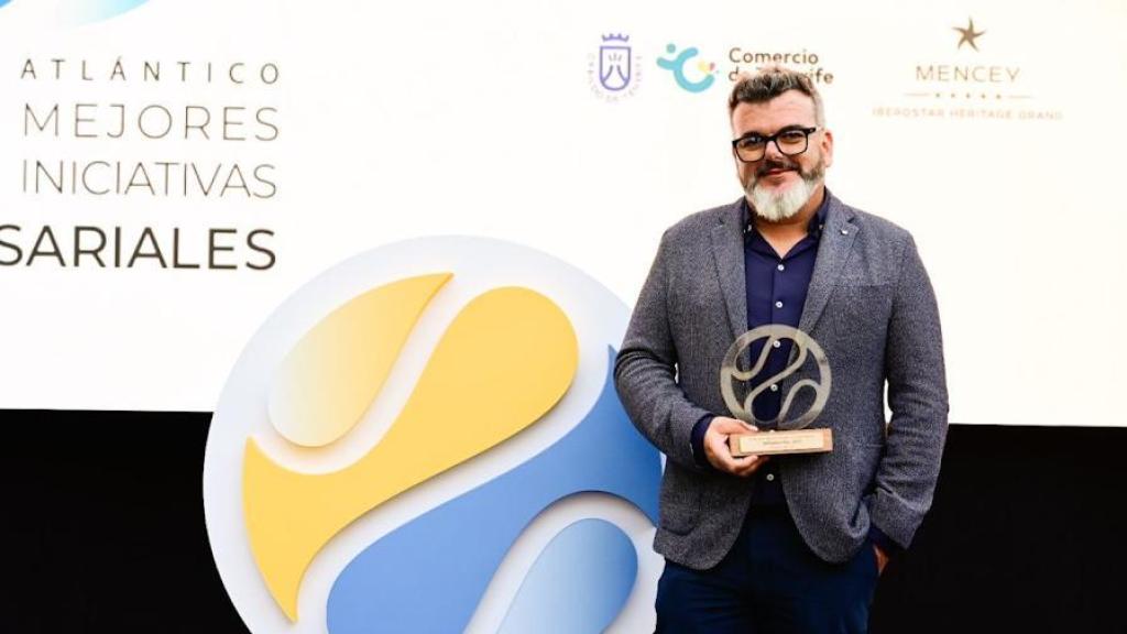 Alexis Amaya, fundador de Dormitorum, durante los Premios Atlántico Hoy