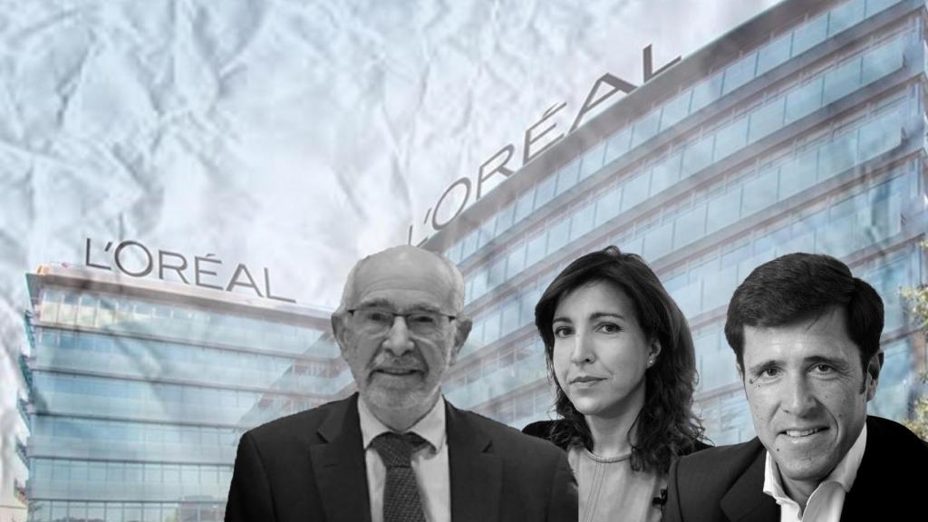 Miguel Ángel Feito, presidente de la OCU; Ileana Izverniceanu, y Javier López Zafra (L'Oréal)