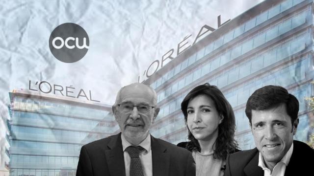 Miguel Ángel Feito, presidente de la OCU; Ileana Izverniceanu, y Javier López Zafra (L'Oréal)