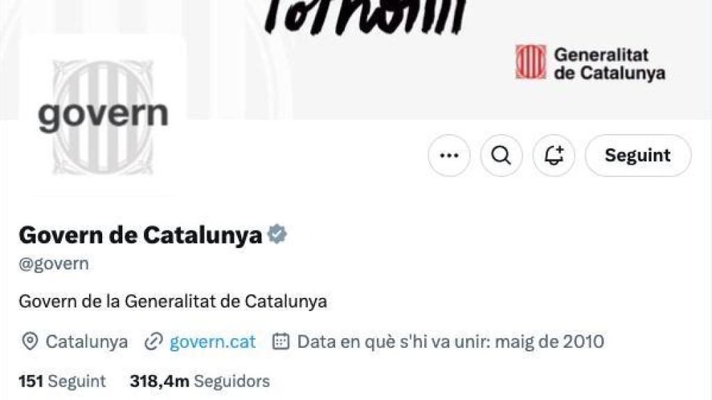 Perfil del Govern de la Generalitat en X