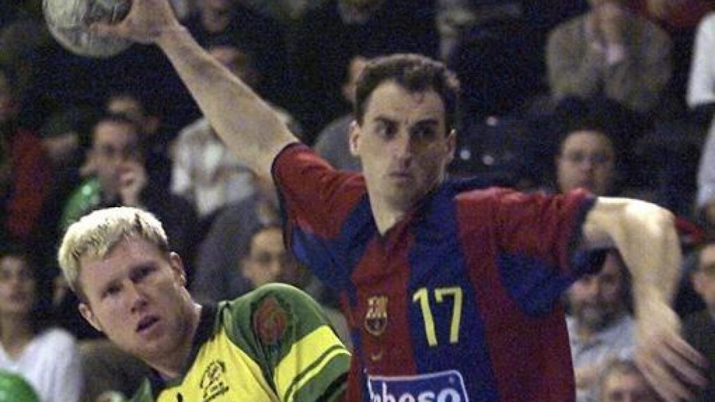 Rafa Guijosa en su etapa como jugador en el Barça de balonmano