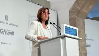 La consellera de Territorio, Vivienda y Transición Ecológica y portavoz de la Generalitat, Sílvia Paneque, en una rueda de prensa este martes tras el Consell Executiu