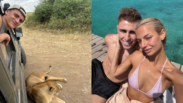 Gavi y Fermín López, durante sus vacaciones, en un montaje