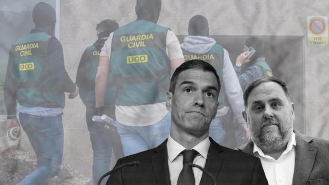 El presidente del Gobierno, Pedro Sánchez, y el presidente de ERC, Oriol Junqueras